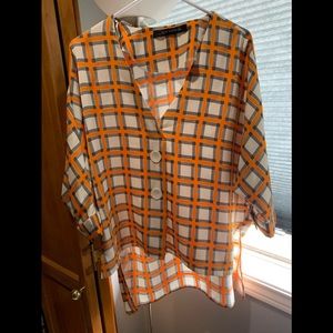 Zara neon orange square top